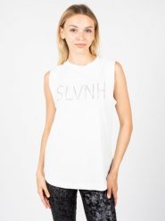 Silvian Heach T-Shirt | PGP22127TS | Kobieta | Biały. Białe t-shirty damskie Silvian Heach, s, bez wzorów, z bawełny, bez kołnierzyka, bez ramiączek. W wyprzedaży za 119.00 zł.