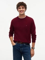 Tommy Hilfiger Sweter z dodatkiem kaszmiru Mężczyźni Bawełna czerwony, XL. Czerwone swetry męskie Tommy Hilfiger, m, bez wzorów, z bawełny, bez kołnierzyka, bez ramiączek. Za 489.95 zł.
