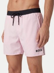 BOSS Szorty kąpielowe Starfish 50514429 Różowy jasny Regular Fit. Czerwone kąpielówki męskie Boss, bez wzorów, z syntetyku. Za 229.99 zł.