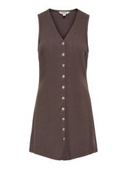 ONLY Sukienka codzienna Siesta 15357797 Brązowy ciemny Regular Fit. Brązowe sukienki damskie ONLY, na co dzień, m, bez wzorów, z wiskozy, bez kołnierzyka, bez ramiączek, proste. Za 149.99 zł.