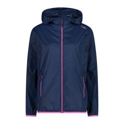 Kurtka przeciwdeszczowa damska z kapturem CMP. Czerwone kurtki sportowe damskie CMP, l, bez wzorów, bez ramiączek, z kapturem, trekkingowe. Za 109.99 zł.