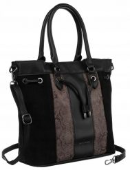 Shopperka wężowa David Jones 6885-5 czarna. Czarne shopperki damskie David Jones, bez wzorów, ze skóry ekologicznej, bez dodatków. Za 158.99 zł.