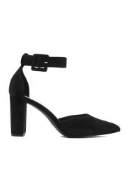 JENNY Czółenka CEO-LH230312-5 Czarny. Czarne czółenka damskie Jenny, bez wzorów, z materiału, bez obcasa, bez zapięcia. Za 129.99 zł.