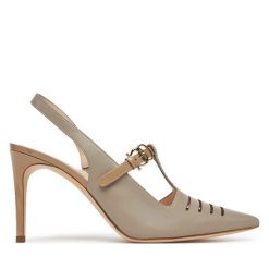 Sandały Pollini. Brązowe sandały damskie Pollini, bez wzorów, bez obcasa, na szpilce, bez zapięcia. Za 1,639.00 zł.