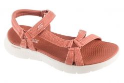 Sandały damskie, Go Walk Flex Sandal - Sublime. Fioletowe sandały damskie Skechers, bez wzorów, z materiału, bez obcasa, bez zapięcia. Za 209.99 zł.