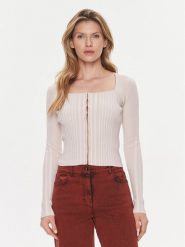 Guess Kardigan Allie W4RR43 Z2YN2 Beżowy Slim Fit. Brązowe kardigany damskie Guess, m, z aplikacjami, z syntetyku, bez kołnierzyka. Za 379.99 zł.