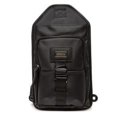 Plecak Guess. Czarne plecaki męskie Guess, z aplikacjami, sportowe. Za 179.99 zł.