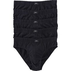 Slipy maxi (5 par). Czarne slipki męskie bonprix, l, z aplikacjami. Za 62.99 zł.