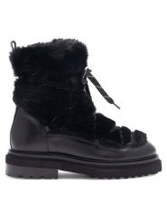 Badura Śniegowce STARK-02W4-013 Czarny. Czarne śniegowce damskie Badura, ze skóry, bez zapięcia. Za 349.99 zł.