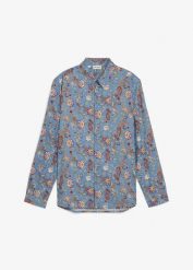 Koszula do pracy z czystej bawełny, slim fit. Niebieskie koszule męskie bonprix, m, bez wzorów, z bawełny, biznesowe, bez kołnierzyka, bez ramiączek. Za 109.99 zł.