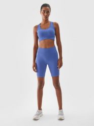 4F Legginsy kolarki treningowe damskie - granatowe XS/S. Niebieskie legginsy damskie 4F, s, bez wzorów, z dzianiny, z podwyższonym stanem, krótkie, na fitness i siłownię. W wyprzedaży za 69.99 zł.