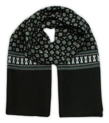 Męski Szalik Elegancki Miękki, Dwustronny, Śliski - ALTIES - Czerń w Regularny Wzór. Szaliki męskie Alties, bez wzorów, z materiału. Za 55.00 zł.