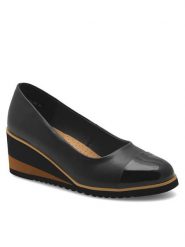 Clara Barson Półbuty WYL3396-2 Czarny. Czarne półbuty damskie Clara Barson, bez wzorów, z materiału, bez obcasa, na koturnie, bez zapięcia. Za 129.99 zł.