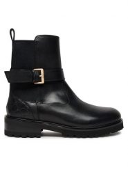 JOOP! Botki Chelsea 4140007699 Czarny. Czarne botki damskie JOOP!, bez wzorów, ze skóry, bez obcasa, na płaskiej podeszwie, bez zapięcia. Za 709.99 zł.