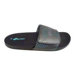 Beco beactive klapki unisex czarno-turkusowe. Czarne klapki damskie 47 Brand, bez wzorów, z syntetyku, bez obcasa, bez zapięcia. Za 249.99 zł.