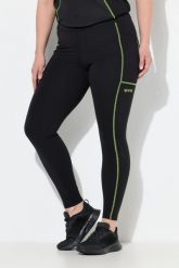 Damskie Legginsy sportowe neonowe szwy kieszenie z recyklingu. Czarne legginsy damskie Ulla Popken, plus size, bez wzorów, z dżerseju, z podwyższonym stanem. Za 239.99 zł.
