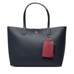 Torebka Tommy Hilfiger. Niebieskie shopperki damskie Tommy Hilfiger, bez wzorów, bez dodatków. Za 699.99 zł.