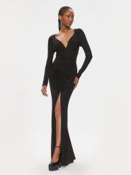 Pinko Sukienka wieczorowa Busetto Abito 102916 A1JS Czarny Slim Fit. Czarne sukienki damskie Pinko, xs, bez wzorów, z wiskozy, wizytowe, bez kołnierzyka, bez ramiączek. Za 1,859.00 zł.