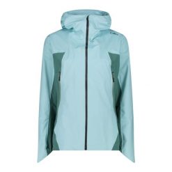 Kurtka przeciwdeszczowa damska CMP. Czarne kurtki sportowe damskie CMP, bez wzorów, bez ramiączek, z kapturem, trekkingowe. Za 329.99 zł.