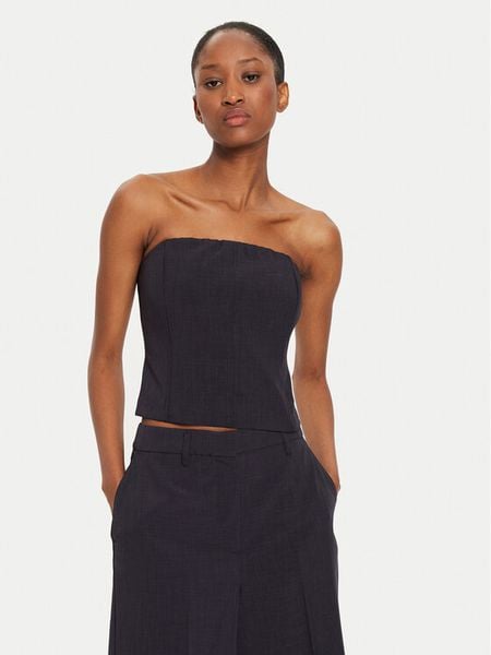 Herskind Top Cosima 5254519 Granatowy Slim Fit. Niebieskie topy damskie Herskind, bez wzorów, z syntetyku, bez kołnierzyka, bez ramiączek. Za 479.99 zł.