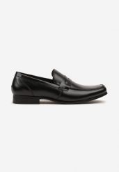 Czarne Półbuty Loafersy ze Skórzaną Wkładką Vevorina. Czarne półbuty męskie Born2be, z aplikacjami, z jeansu, bez obcasa, bez zapięcia. Za 89.99 zł.