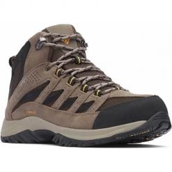 Buty trekkingowe męskie Columbia Crestwood Mid. Brązowe trekkingi męskie Columbia, z materiału, za kostkę, bez zapięcia. Za 495.00 zł.