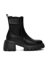 Nine West Botki CEO-FARIDA-01 Czarny. Czarne botki damskie Nine West, bez wzorów, z materiału, bez obcasa, na słupku, bez zapięcia. Za 279.99 zł.