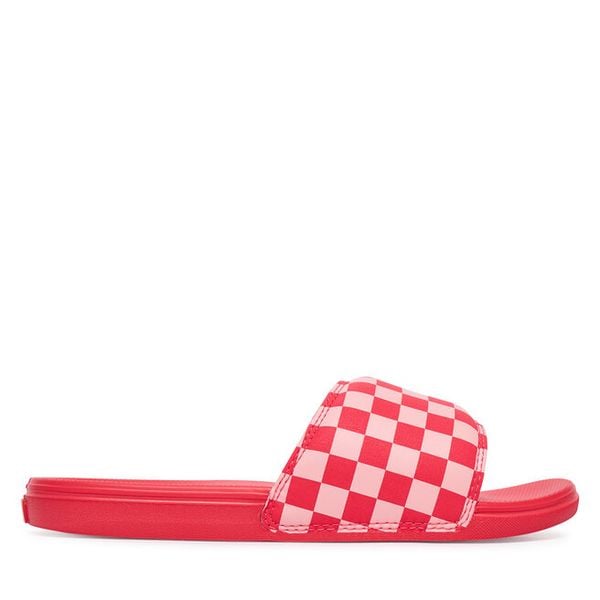 Klapki Vans. Czerwone klapki damskie Vans, bez wzorów, bez obcasa, bez zapięcia. Za 132.99 zł.