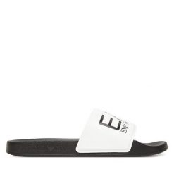 Klapki EA7 Emporio Armani. Białe klapki męskie EA7 Emporio Armani, bez wzorów, bez zapięcia. Za 149.99 zł.
