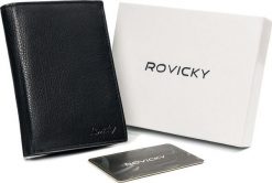 Rovicky Zgrabny portfel męski ze skóry naturalnej, czarny, ochrona RFID Rovicky Nie dotyczy. Brązowe portfele męskie ROVICKY, bez wzorów, ze skóry. Za 110.88 zł.