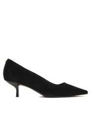 Guess Czółenka FLFDNR SUE08 Czarny. Czarne czółenka damskie Guess, z aplikacjami, ze skóry, bez obcasa, bez zapięcia. Za 679.99 zł.