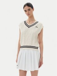 Guess Sweter V5GR00 Z3FB1 Biały Classic Fit. Białe swetry nierozpinane damskie Guess, xxs, z aplikacjami, z bawełny, bez kołnierzyka, bez ramiączek. Za 259.99 zł.