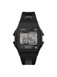 Timex Zegarek T80 TW2R79400 Czarny. Czarne, cyfrowe zegarki męskie Timex, bez wzorów. Za 239.99 zł.
