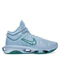 Buty do koszykówki Nike. Niebieskie buty sportowe męskie Nike, bez wzorów, bez zapięcia, do koszykówki. Za 919.99 zł.