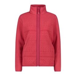 Polarowa kurtka damska CMP. Czerwone kurtki sportowe damskie CMP, na zimę, xs, bez wzorów, z polaru, bez ramiączek, bez kaptura, trekkingowe. Za 393.10 zł.