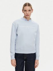 Tommy Hilfiger Bluza WW0WW39791 Błękitny Relaxed Fit. Niebieskie bluzy damskie Tommy Hilfiger, s, bez wzorów, z bawełny, bez ramiączek, bez kaptura. Za 309.99 zł.