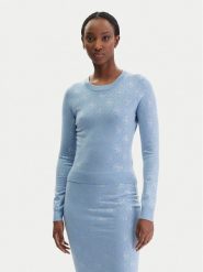 Guess Sweter W6RR66 Z3JD2 Błękitny Regular Fit. Niebieskie swetry nierozpinane damskie Guess, xxl, z aplikacjami, z syntetyku, bez kołnierzyka, bez ramiączek. Za 525.00 zł.