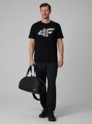 4F Spodnie casual joggery męskie - czarne S. Czarne spodnie sportowe męskie 4F, m, bez wzorów, z dresówki. Za 199.99 zł.