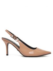 Guess Szpilki FLPNAS PAF05 Beżowy. Brązowe sandały damskie Guess, z aplikacjami, ze skóry, bez obcasa, na szpilce, bez zapięcia. Za 399.99 zł.