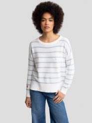 Sweter damski bawełniany błękitny Heartelia 400. Niebieskie swetry nierozpinane damskie BIG STAR, l, bez wzorów, z bawełny, klasyczne, bez kołnierzyka, bez ramiączek. W wyprzedaży za 99.99 zł.