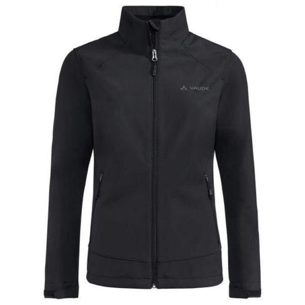 Kurtka softshell damska Vaude Cyclone Jacket VI. Czarne kurtki sportowe damskie Vaude, bez wzorów, z puchu, bez ramiączek, bez kaptura, trekkingowe. Za 377.99 zł.