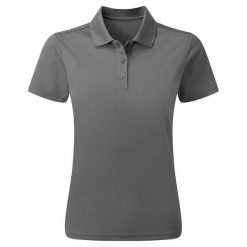 Damska Koszulka Polo Z Trwałego Materiału Barwionego Przędzą. Szare koszulki sportowe damskie PREMIER, xl, bez wzorów, bez ramiączek. Za 90.99 zł.