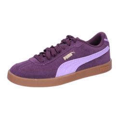 Zamszowe buty sportowe Puma Club II Era. Fioletowe obuwie sportowe damskie Puma, bez wzorów, z zamszu, bez zapięcia. Za 294.05 zł.