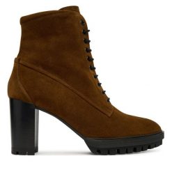 Botki HÖGL. Zielone botki damskie HÖGL, bez wzorów, bez obcasa, na słupku, bez zapięcia. Za 589.99 zł.