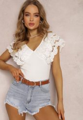 Białe Body Phaedrite. Białe body Renee, w ażurowe wzory, z bawełny. Za 59.99 zł.