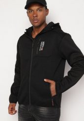 Czarna Bluza z Kapturem Rozpinana z Kieszeniami Anarito. Czarne bluzy męskie Born2be, l, bez wzorów, z kapturem. Za 129.99 zł.