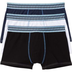 Bokserki bonprix niebiesko-biały. Niebieskie bokserki męskie bonprix, z aplikacjami. Za 38.97 zł.
