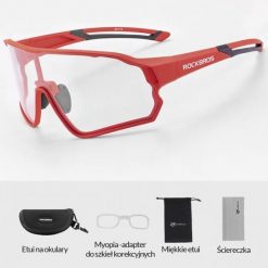 Okulary rowerowe / sportowe fotochrom ROCKBROS UV400 (10137) czerwone. Czerwone okulary przeciwsłoneczne damskie ROCKBROS. Za 95.99 zł.