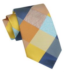 Angelo di Monti - Krawat Męski - Kolorowe Kwadraty. Krawaty i muchy Angelo di Monti, bez wzorów, z tkaniny, eleganckie. Za 45.00 zł.