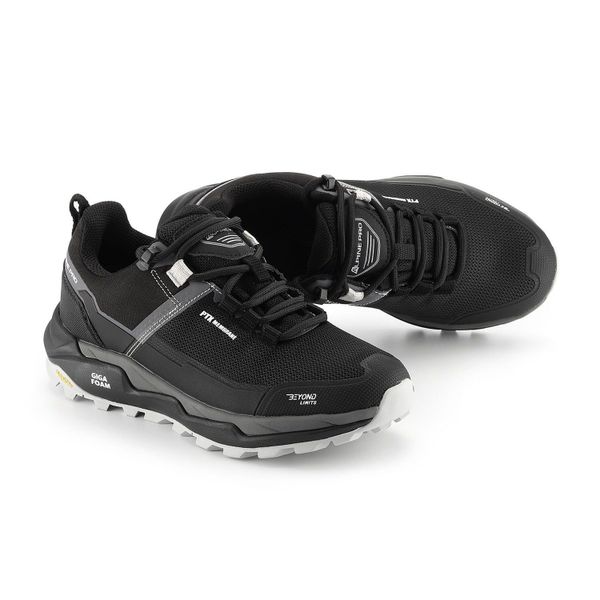 Niskie buty terenowe wodoodporne unisex Alpine Pro Qede 2. Czarne buty zimowe męskie Alpine Pro, bez wzorów, bez obcasa, bez zapięcia. W wyprzedaży za 449.00 zł.